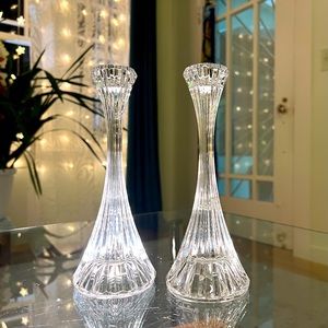 Classic MCM Mikasa Park Lane Crystal Candlestick Holders